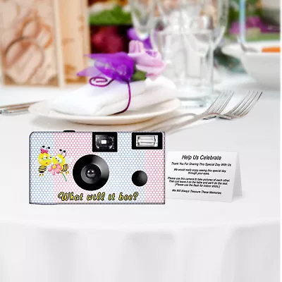 5 Cameras What Will It Bee? Gender Reveal Disposable Cameras F67348 • $83.45