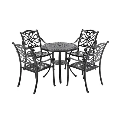 Garden Bistro Set Outdoor Table & Chairs Vintage Cast-iron Patio Lawn Furnitures • £139.95