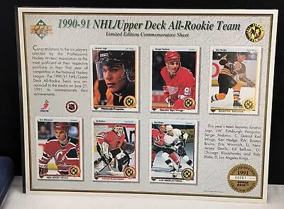 1990-1991 NHL All Rookie Team UpperDeck Sheet • $9.99