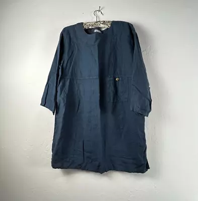 Russ Berens Malibu USA Pre-Shrunk 3/4 Sleeve Tunic Top/Dress Large Blue Pocket • $54.82