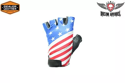 USA Flag Fingerless Motorcycle Biker Gloves • $14.99