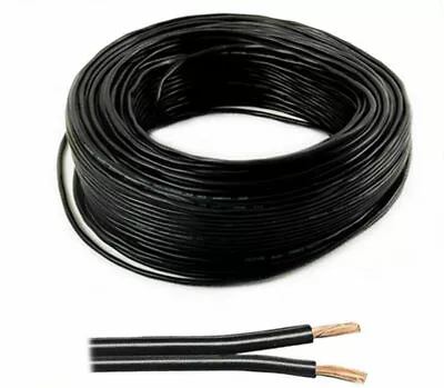 Black 2x 0.5mm Speaker Cable Twin Loudspeaker Wire Car Home Audio Hifi LED • £17.99