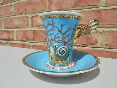 Versace By Rosenthal Germany   Les Tresors De La Mer  Espresso Cup And Saucer • $222