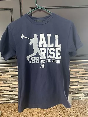 All Rise For The Judge Aaron New York Yankees MLB Baseball Shirt Small New Era • $10