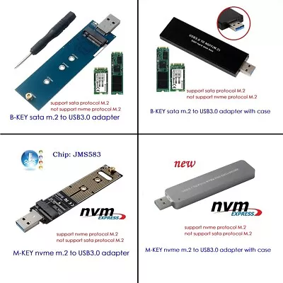 NGFF M.2 NVME SSD SATA SSD To USB3.0 Adapter Card Reader Test Card Hard Disk Box • $21.67