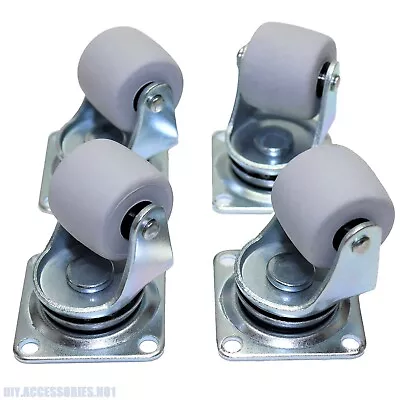 £9.97 • Buy 4 X Heavy Duty 30mm Rubber Swivel Castor Wheels Trolley Furniture Caster Bearing