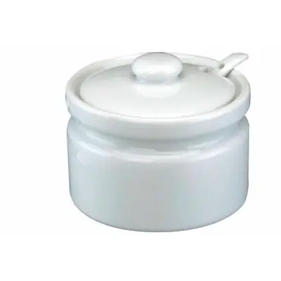 Apollo Ceramic Jam Pot With Spoons/lid • £8.99