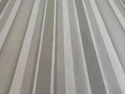 £12.49 • Buy Laura Ashley Awning Stripe Dove Grey Fabric 0.5m 😊