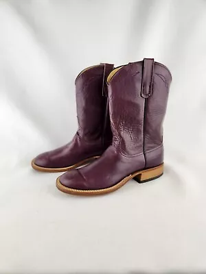 Anderson Company Bean Boots Purple Plum Roper Cowboy USA Women Sz 9 Mens 7.5 N C • $99.99