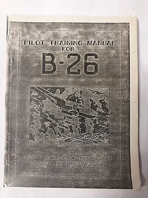 McDonnell Douglas B-26 Pilot Training Manual Copy • $15