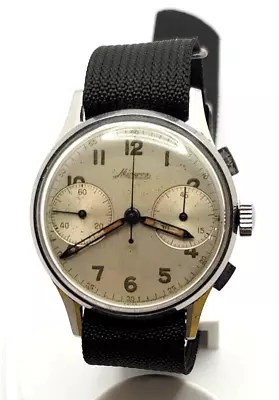 Rare Vintage 1940's Minerva Men's 36mm Chronograph Watch Valjoux 22 Serviced • $1400