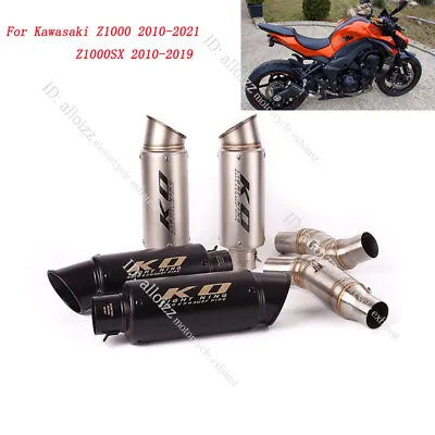 For Kawasaki Z1000 2010-2021 Z1000SX Exhaust  Middle Pipe Slip On 51mm Muffler • £134.99