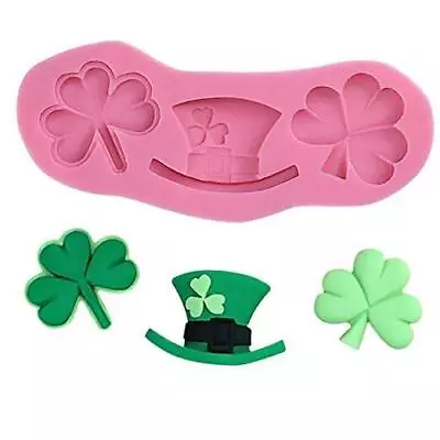 Saint St Patrick's Day Irish Mad Hatter Hat And Shamrocks Clover Silicone Mold  • $29.06