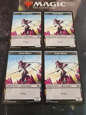 Mtg. 4x Faerie Rogue Double-Sided Tokens. Double Masters 2022. Pack Fresh • $2.50