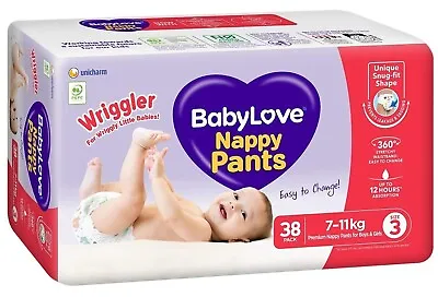 BabyLove Nappy Pants Size 3 (7-11kg) | 76 Pieces (2 X 38 Pack) • $44.25