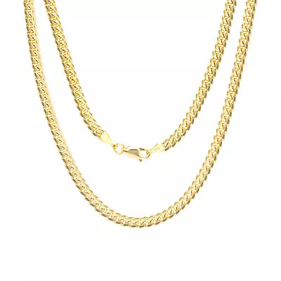 18K Yellow Gold Solid 3.5mm Miami Cuban Link Chain Mens Necklace 16 - 30  • $2088.99