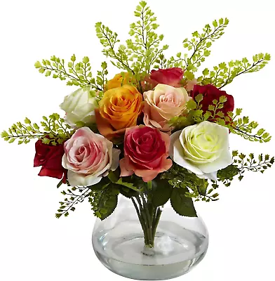 Rose & Maiden Hair Floral Arrangement With Vase • $179.16