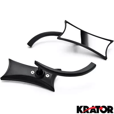 Black Twisted Custom Rearview Mirrors For Harley Motorcycle Cruiser Chopper Bolt • $33.99