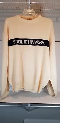 Vintage Stolichnaya Russian Vodka XL 3 Strikes Pullover Sweater Early 90's • $34.99