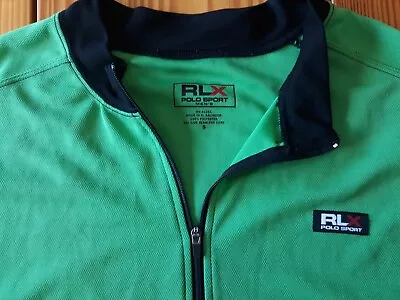 Vintage Polo Sport Ralph Lauren RLX Cycling Jersey Size S Green Zip Pocket  • $20