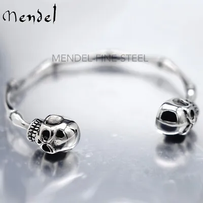 MENDEL Gothic Large Big Mens 8 9 Inch Biker Skull Cuff Bracelet Stainless Steel • $14.99