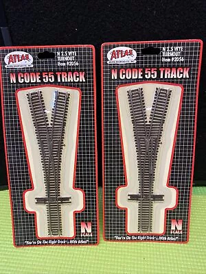 Lot Of 2 Atlas #2056 N Scale Code 55 Rails 2.5 Wye Turnout Track New • $25