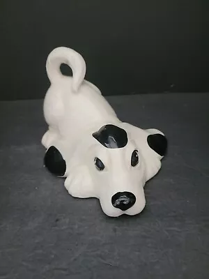 Hobbiest Ceramic Vintage White And Black Lying Dog Statue(AT-20-M-5) • $13.98