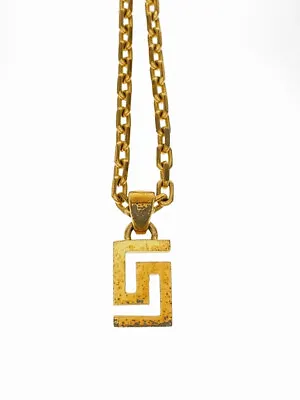 Versace Necklace Gold GRECA Chain Pendants W/Box MEN'S Ladies Accessories Auth • $304.15