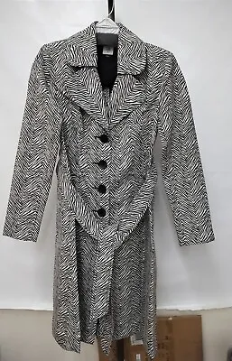 Cabi Womens 007 Trench Coat Black And White Zebra 4034 Choose Size • $89.99