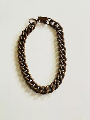 Vintage Solid Copper Cuban Link Bracelet Chunky Stunning Heavy Chain Statement • $25
