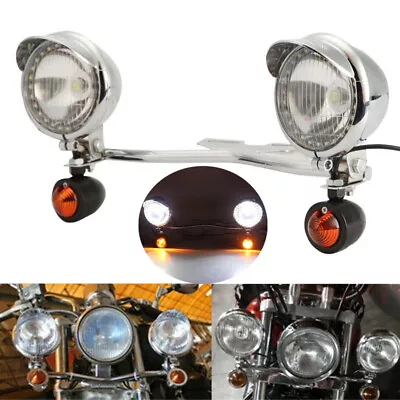 Passing Turn Signal Spot Light Bar For Yamaha V Star 650 950 1100 Custom Classic • $95.99