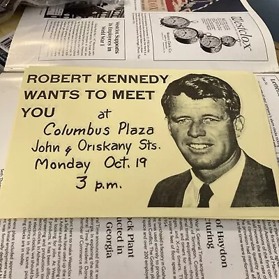 1964 Robert Kennedy New York Senate Campaign Wants To Meet You Columbus Plaza • $12