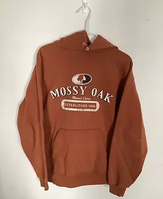 Vtg Field Staff  Mossy Oak  Hoodie Sweatshirt Pullover Orange Mens Sz M • $10