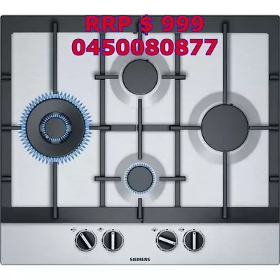 Siemens Ng/lpg Ec6a5ib90a Iq500 60cm Stainless Steel Gas Cooktop Rrp $ 999 • $549