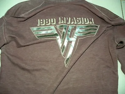 Van Halen 1980 Invasion Womens Long Sleeve Shirt Top Tee Medium Open Shoulder • £18.30