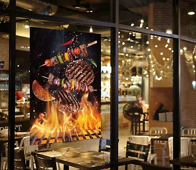 3D Grill Kebab Shop BBQ G283 Window Stickers Vinyl Wall Mural Decals Coco • $27.99