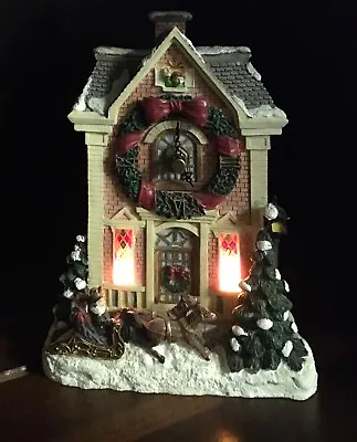 $24.99 • Buy (Video) Vintage Christmas Village “MUSICAL CHURCH” Tabletop  Clock