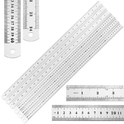 6 Pieces Large Stainless Steel Ruler Metal Yard Stick Rule Measuring 1 Meter 40 • $13.83