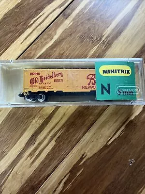 Minitrix N Scale 3249 URTX 27107 Old Heidelberg Blatz Beer Train Boxcar • $14.99