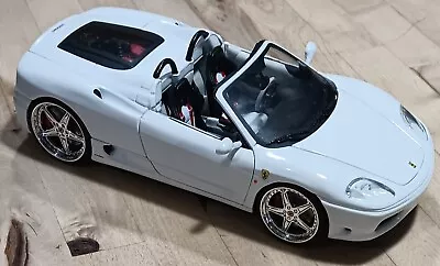 Hot Wheels Ferrari 360 Spider Convertible White 1/18 1:18 Diecast Model Rare • $45