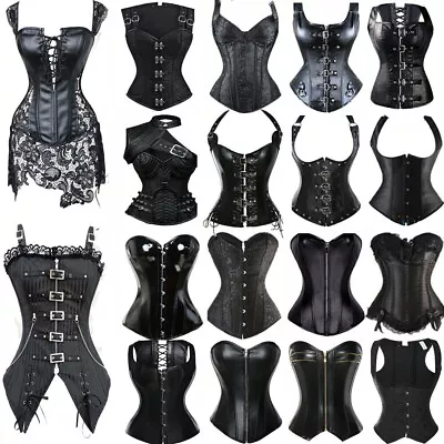 £27.79 • Buy Women Gothic Steampunk Underbust Overbust Corset Waist Training Lace Up Bustier