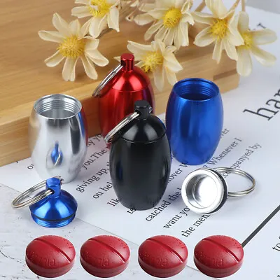 Pill Case Keychain Seal Medicine Organizer Box Pocket Capsule Holder Contain-qe • $7.16