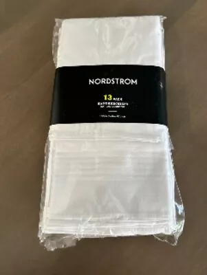 13 Men White Handkerchiefs  - 100% Cotton -  From Nordstrom - In Sealed Package • $15.08