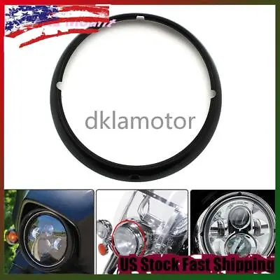 7  Headlight Trim Ring Cover For Harley Touring Street Electra Glide Gloss Black • $17.66