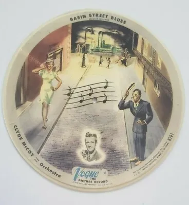 CLYDE McCoy Sugar Blues BASIN STREET  78 R707 Vogue Picture Disc Decorative 1946 • $21.75