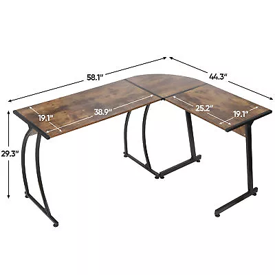 L Shaped Computer Gaming Corner Desk Laptop Study Writing Table Workstation Home • $65.58