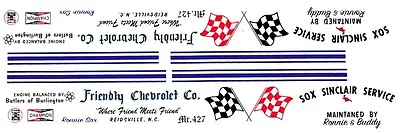 SOX & MARTIN '63 Chevrolet Impala NHRA 1/18th Scale Waterslide Decals • $12.50