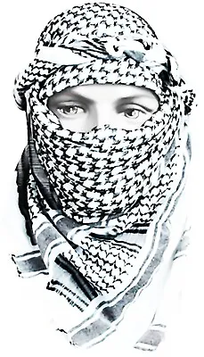 Cotton Shemagh Scarf Wrap Tactical Desert Keffiyeh Soft Cotton For Adult SBW • $25.95