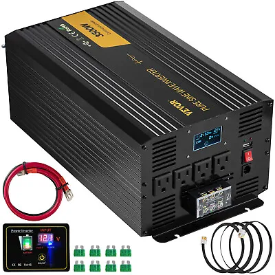 VEVOR Pure Sine Wave Inverter Power Inverter 3500W DC12V To AC120V Inverter LCD • $238.69