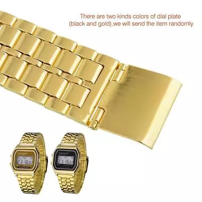 Gold Basic Retro Vintage Style Unisex Digital Watch LED Digital Alarm Watch PT • $14.54